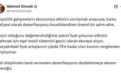 Bakan Şimşek: Akaryakıttaki fiyat artışlarının yüzde 75'e kadar olan kısmını vergilerden karşılıyoruz