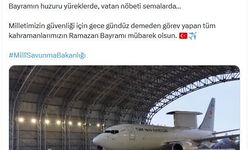 Barış Kartalı Havadan İhbar ve Kontrol Uçağı, bayramlaşmanın ardından havalandı