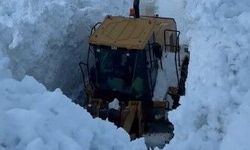 Bitlis'te köy yoluna çığ düştü