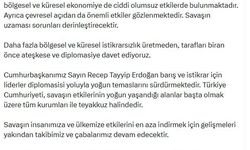 Cevdet Yılmaz: Tarafları biran önce ateşkese ve diplomasiye davet ediyoruz