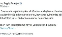 Cumhurbaşkanı Erdoğan'dan bayramda trafiğe çıkacak vatandaşlara mesaj