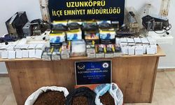 Edirne'de çok sayıda makaron ve kaçak tütün ele geçirildi