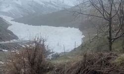 Hakkari-Çukurca kara yoluna çığ düşme anı kamerada (2)