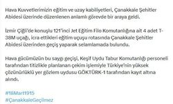 Hava Kuvvetleri'ne ait jetler Çanakkale Şehitler Abidesi'ni selamladı