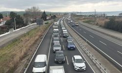 İstanbul-Tekirdağ kara yolunda araç yoğunluğu