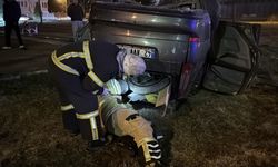 Kütahya'da takla atan otomobilin sürücüsü yaralandı