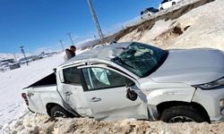 Van'da kamyonet şarampole yuvarlandı; 3 yaralı