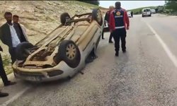 Adıyaman'da ters dönen otomobilin sürücüsü ağır yaralandı