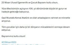 AK Parti'li Çelik: 23 Nisan Ulusal Egemenlik ve Çocuk Bayramı kutlu olsun