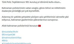 AK Parti'li Çelik: Türk Polis Teşkilatımızın 181'inci kuruluş yıl dönümü kutlu olsun