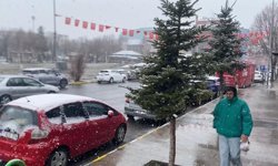 Ardahan'a nisan ayında kar yağdı