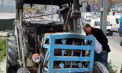 Avcılar'da traktör alev alev yandı