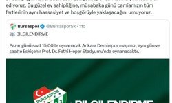 Bursaspor - Ankara Demirspor maçı Eskişehir'de oynanacak