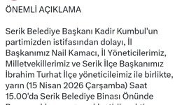 CHP Antalya İl Başkanlığı: Serik Belediye Başkanı Kumbul, partimizden istifa etti