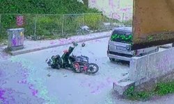 Edirne'de 2 motosiklet çarpıştı; 1 yaralı, kaza kamerada