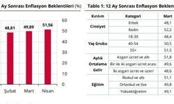 Hanehalkının enflasyon beklentisi 1,67 puan arttı