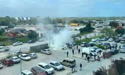 Hastane otoparkındaki otomobil yandı