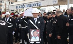 Kaza şehidi polis memuru, Elazığ'da son yolculuğuna uğurlandı