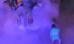 Lastiğin tamir sırasında patlaması kamerada