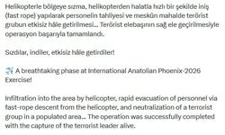 MSB'den Uluslararası Anadolu Ankası-2026 Tatbikatı paylaşımı