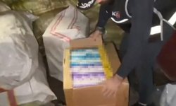 Sarıyer'de dronla takip edilen TIR'da kaçak tütün mamulleri ile çeşitli ürünler ele geçirildi