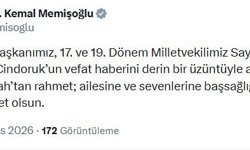 Siyasilerden eski TBMM Başkanı Cindoruk için taziye mesajları