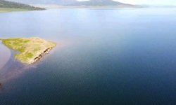 Tahtaköprü Barajı kıyısındaki elektrik direkleri, 52 yıl sonra ilk kez suya gömüldü