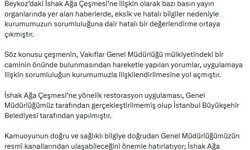 Vakıflar Genel Müdürlüğü'nden 'İshak Ağa Çeşmesi' açıklaması