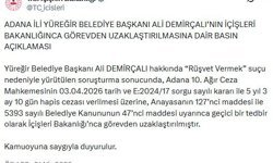 Yüreğir Belediye Başkanı Demirçalı, görevden uzaklaştırıldı