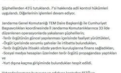 33 ilde FETÖ operasyonları: 43 tutuklama