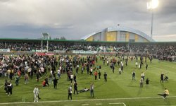 Amed Sportif Faaliyetler taraftarlarından Iğdır'da Süper Lig kutlaması