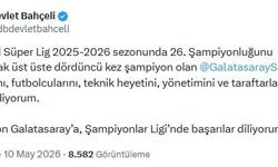 Bahçeli'den Galatasaray'a tebrik mesajı