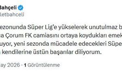 Bahçeli'den, Süper Lig'e çıkan Çorum FK'ya tebrik