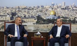 Bakan Fidan'dan Hamas Siyasi Büro Üyesi Hayye'ye taziye ziyareti