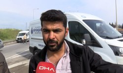 Başakşehir'de devrilen araçta mahsur kalan şoförü kazaya karışan hafriyat kamyonu şoförü kurtardı