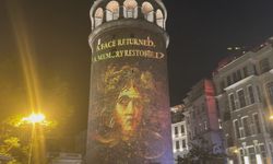 Galata Kulesi'nde kültür varlığı kaçakçılığına karşı ışık gösterisi gerçekleştirildi
