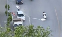 Kaçan motosiklet sürücüsü, kazadan sonra polise sarılıp ağladı