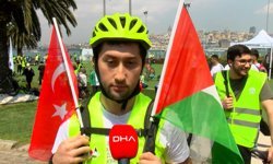 Küresel Sumud Filosu'na destek için pedal çevirdiler