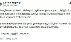 MHP'li Yalçın: MHP Malatya il teşkilatı feshedildi