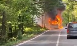Sarıyer'de İETT otobüsünde yangın -1