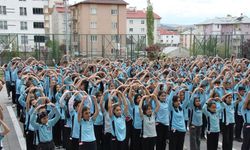 Sivas'ta 850 öğrenciden Türk bayraklı gösteri