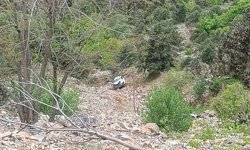 Taklalar atarak uçuruma yuvarlanan otomobilden yaralı kurtuldu