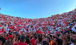 Antalya'da, antik tiyatroda milli maç heyecanı