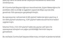 Bakan Gürlek: Mayısta 706 operasyon gerçekleştirildi, 4 bin 606 şüpheli tutuklandı