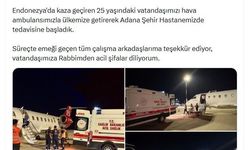 Bakan Memişoğlu: Endonezya'da kaza geçiren vatandaşımız, Türkiye'de tedaviye alındı