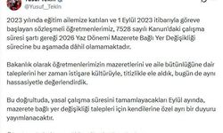 Bakan Tekin'den 'Mazerete Bağlı Yer Değişikliği' açıklaması