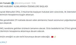 Bakan Yumaklı: TMO hububat alımlarında ödemelere başladı