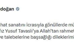 Cumhurbaşkanı Erdoğan'dan yazar Yusuf Tavaslı için taziye mesajı