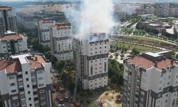 Küçükçekmece'de binada yangın -2 / Havadan görüntüyle