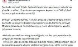 Şanlıurfa merkezli 11 ilde uyuşturucu operasyonu: 362 yakalama kararı